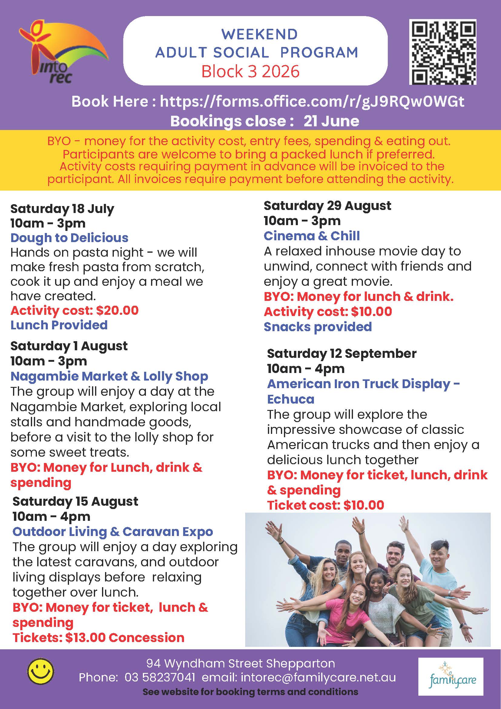 Adult Social Group - Weekends - Block 3 - July to September