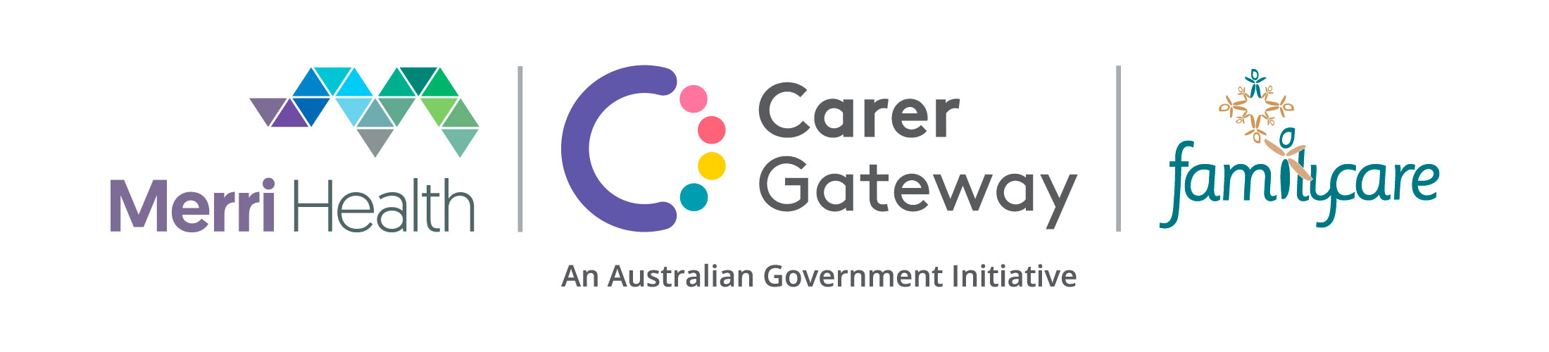 Logo of Carer Gateway, FamilyCare and MerriHealth